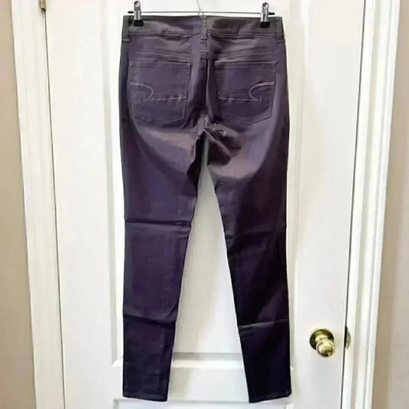 American Eagle Outfitters Coated High Rise  Skinny Jeans Jeggings Purple Size 4 - Picture 4 of 14